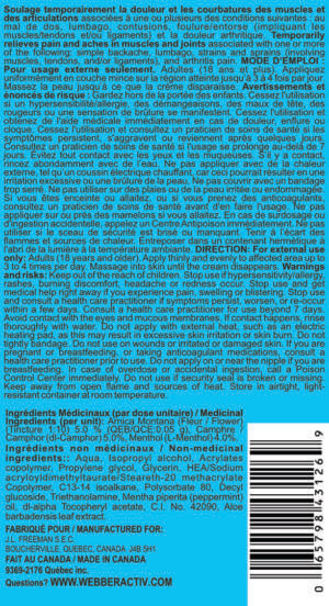 WEBBER Activ+ ARNICA - Description & ingredients